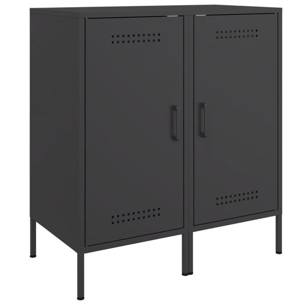 Schwarzer Beistellschrank Ivo 36x39x79cm (2 Stk. kaltgewalzter Stahl)
