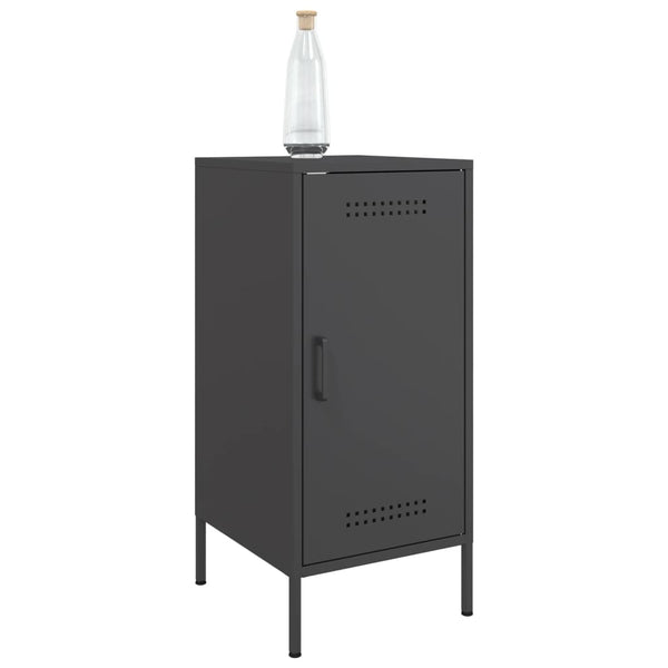 Schwarzer Beistellschrank Ivo 36x39x79cm (2 Stk. kaltgewalzter Stahl)
