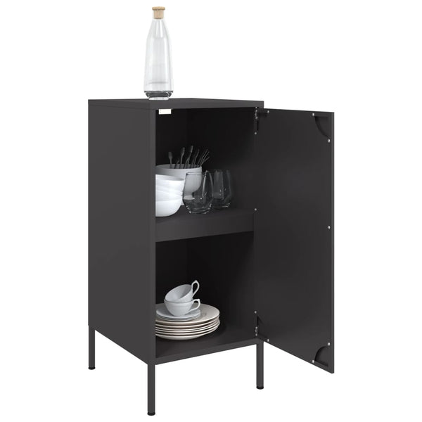 Schwarzer Beistellschrank Ivo 36x39x79cm (2 Stk. kaltgewalzter Stahl)