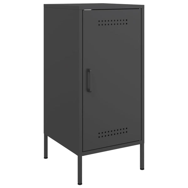 Schwarzer Beistellschrank Ivo 36x39x79cm (2 Stk. kaltgewalzter Stahl)
