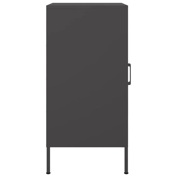 Schwarzer Beistellschrank Ivo 36x39x79cm (2 Stk. kaltgewalzter Stahl)