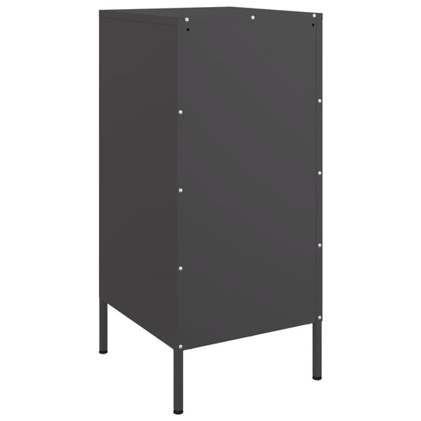 Schwarzer Beistellschrank Ivo 36x39x79cm (2 Stk. kaltgewalzter Stahl)