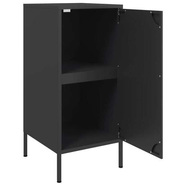 Schwarzer Beistellschrank Ivo 36x39x79cm (2 Stk. kaltgewalzter Stahl)