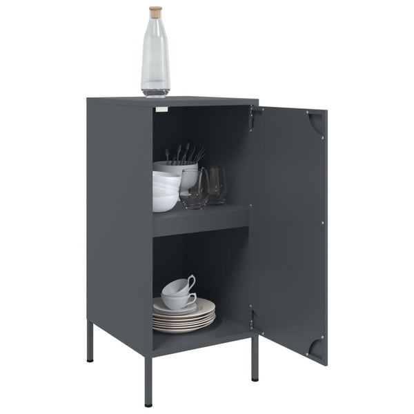 Anthrazit Beistelltische Ivo 36x39x79cm (2 Stk. kaltgewalzter Stahl)