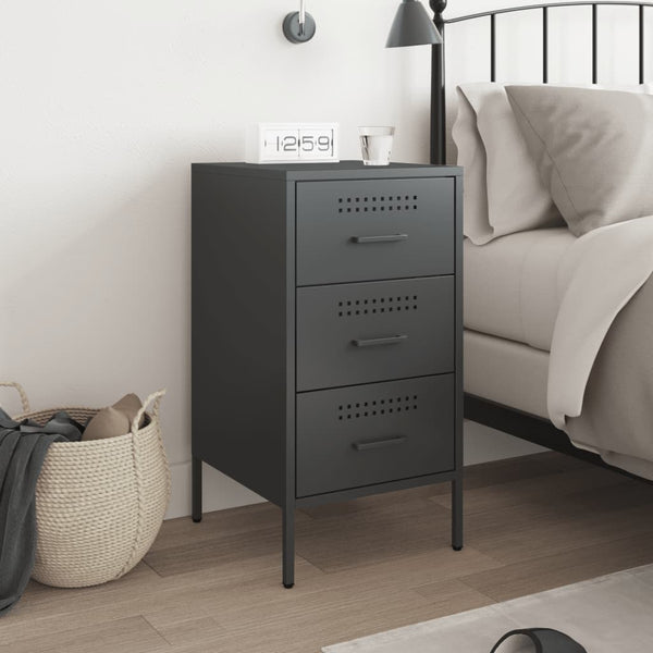 Schwarzer TV-Schrank Shyheim 36x39x68cm (kaltgewalzter Stahl)