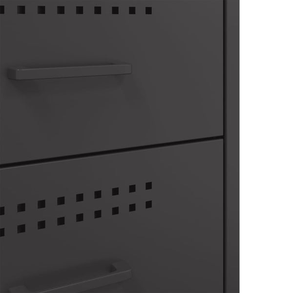 Schwarzer TV-Schrank Shyheim 36x39x68cm (kaltgewalzter Stahl)