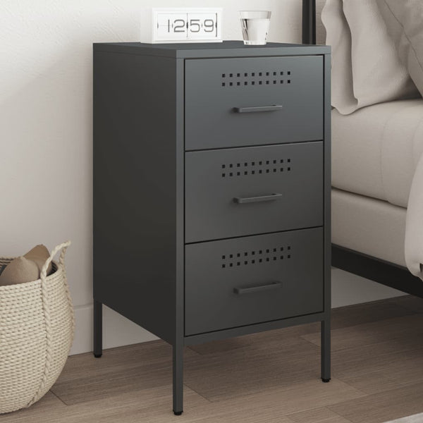 Schwarzer TV-Schrank Shyheim 36x39x68cm (kaltgewalzter Stahl)