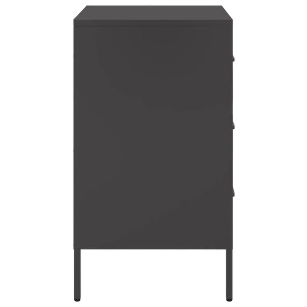 Schwarze Nachttische Shyheim 36x39x68cm (2 Stück kaltgewalzter Stahl)