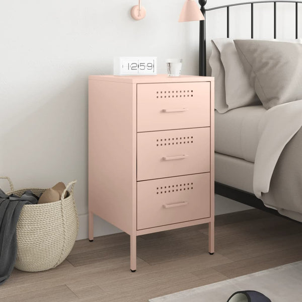 Pink Nachttisch Shyheim 36x39x68cm (kaltgewalzter Stahl)