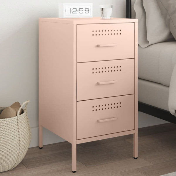 Pink Nachttisch Shyheim 36x39x68cm (kaltgewalzter Stahl)