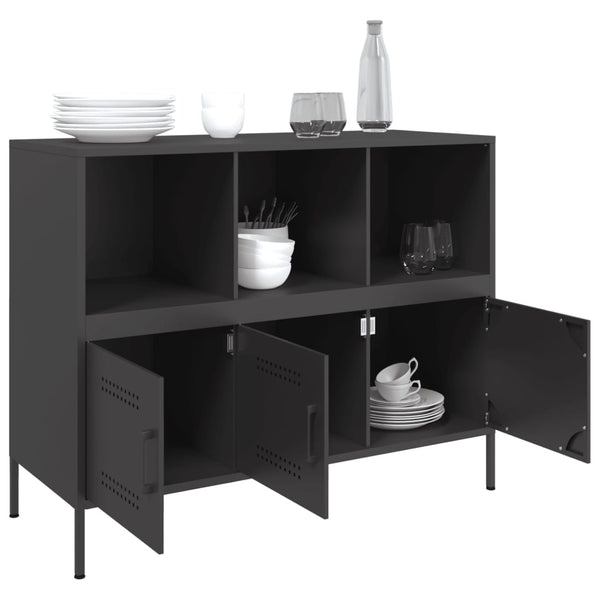 Schwarzes Sideboard Melti 100,5x39x79cm (kaltgewalzter Stahl)