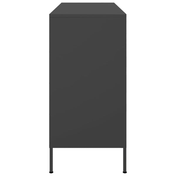 Schwarzes Sideboard Melti 100,5x39x79cm (kaltgewalzter Stahl)
