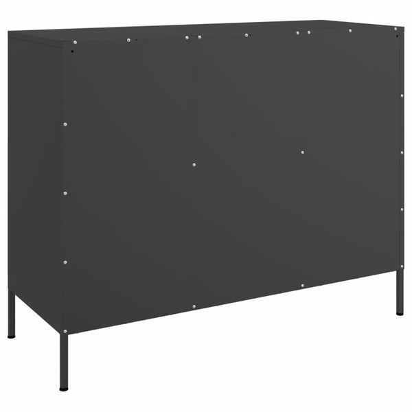 Schwarzes Sideboard Melti 100,5x39x79cm (kaltgewalzter Stahl)