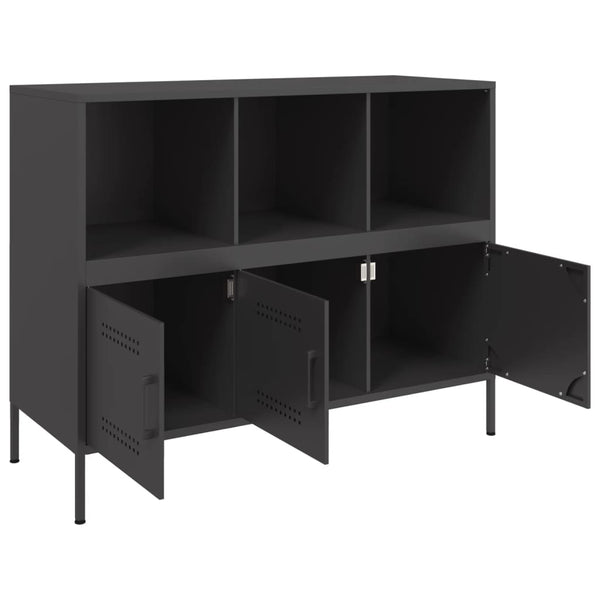 Schwarzes Sideboard Melti 100,5x39x79cm (kaltgewalzter Stahl)