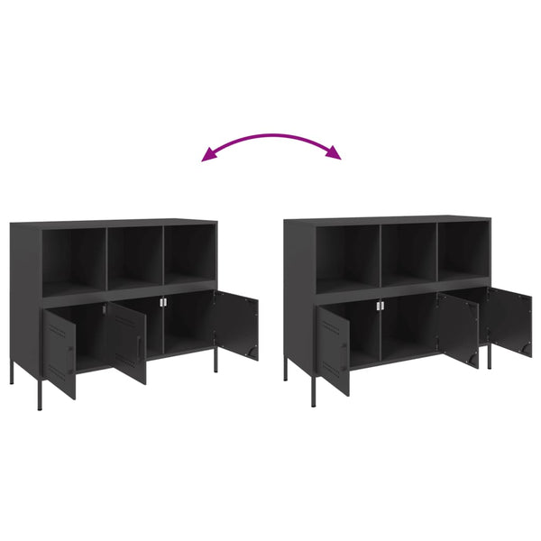 Schwarzes Sideboard Melti 100,5x39x79cm (kaltgewalzter Stahl)