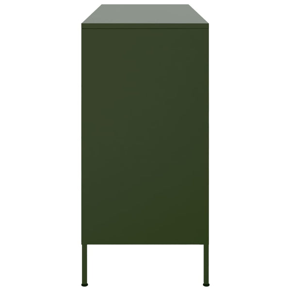 Olivgrüne Anrichte Melti 100,5x39x79cm (kaltgewalzter Stahl)