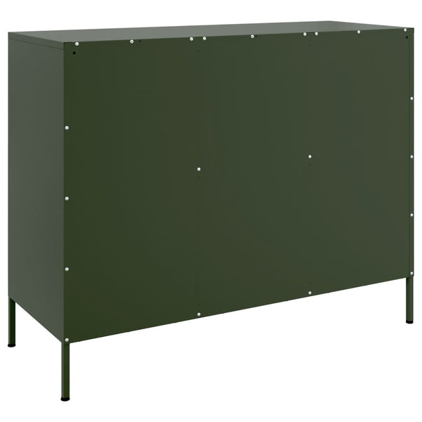 Olivgrüne Anrichte Melti 100,5x39x79cm (kaltgewalzter Stahl)