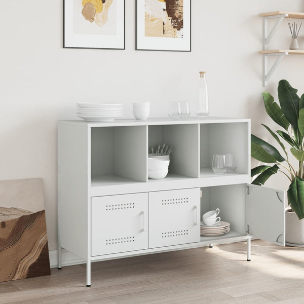Weißes Sideboard Melti 100,5x39x79cm (kaltgewalzter Stahl)