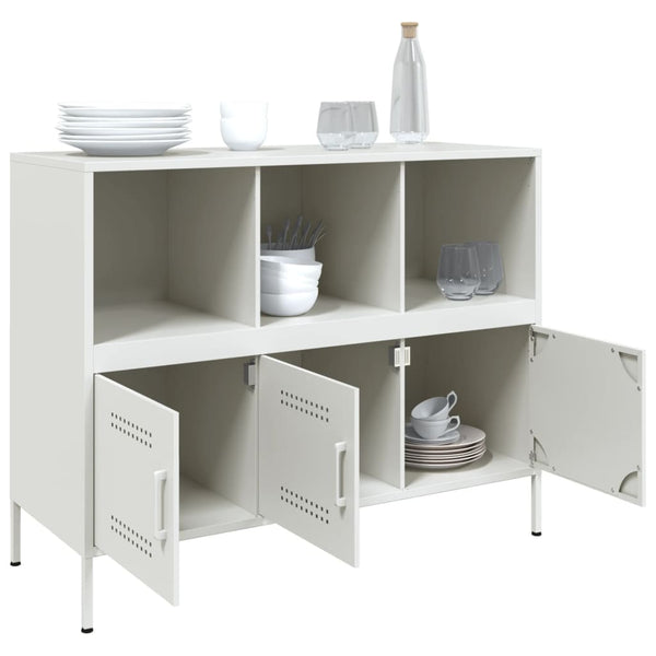 Weißes Sideboard Melti 100,5x39x79cm (kaltgewalzter Stahl)