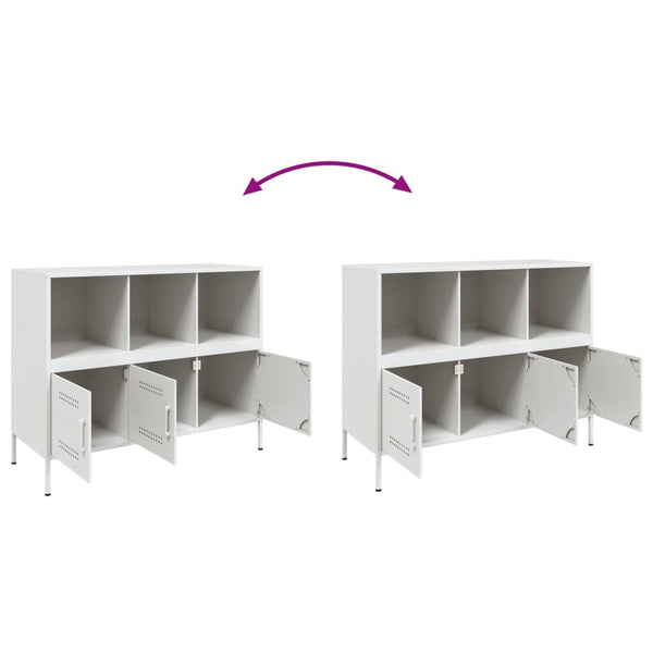 Weißes Sideboard Melti 100,5x39x79cm (kaltgewalzter Stahl)