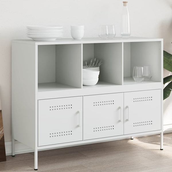Weißes Sideboard Melti 100,5x39x79cm (kaltgewalzter Stahl)