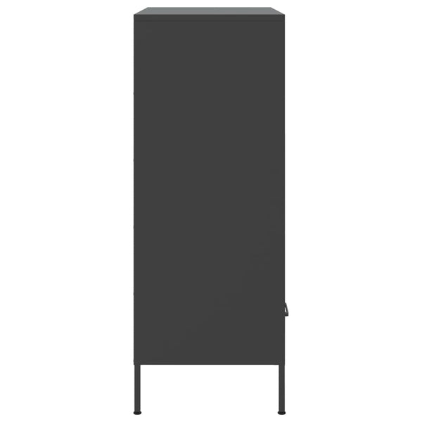 Schwarzer Schrank Guta 68x39x101,5cm (kaltgewalzter Stahl)