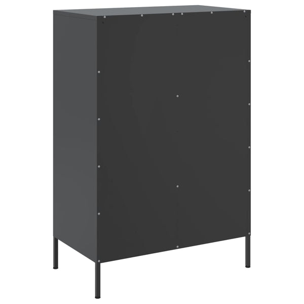 Schwarzer Schrank Guta 68x39x101,5cm (kaltgewalzter Stahl)