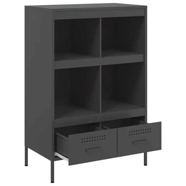 Schwarzer Schrank Guta 68x39x101,5cm (kaltgewalzter Stahl)