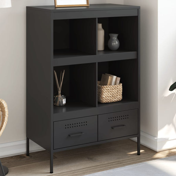 Schwarzer Schrank Guta 68x39x101,5cm (kaltgewalzter Stahl)