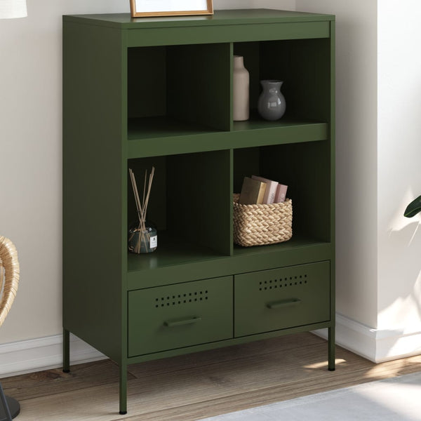 Olivgrüner Schrank Guta 68x39x101,5cm (kaltgewalzter Stahl)