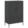 Schwarzer Schrank Iusni 68x39x101,5cm (kaltgewalzter Stahl)