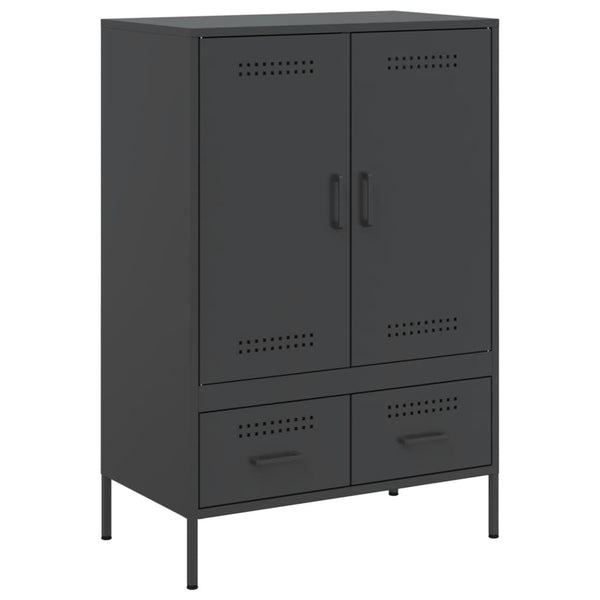 Schwarzer Schrank Iusni 68x39x101,5cm (kaltgewalzter Stahl)