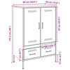 Schwarzer Schrank Iusni 68x39x101,5cm (kaltgewalzter Stahl)