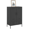 Schwarzer Schrank Iusni 68x39x101,5cm (kaltgewalzter Stahl)