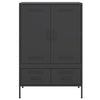 Schwarzer Schrank Iusni 68x39x101,5cm (kaltgewalzter Stahl)