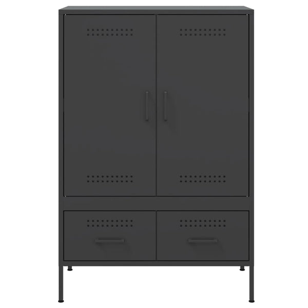 Schwarzer Schrank Iusni 68x39x101,5cm (kaltgewalzter Stahl)