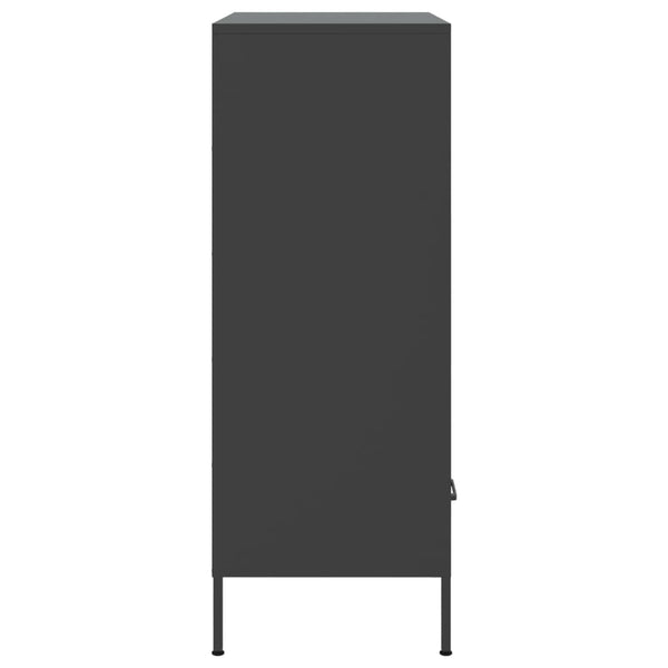 Schwarzer Schrank Iusni 68x39x101,5cm (kaltgewalzter Stahl)