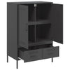 Schwarzer Schrank Iusni 68x39x101,5cm (kaltgewalzter Stahl)