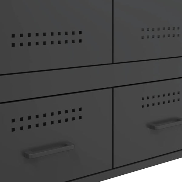 Schwarzer Schrank Iusni 68x39x101,5cm (kaltgewalzter Stahl)