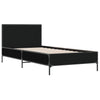 Schwarzes Bettgestell Edidia 90x200cm (Holz und Metall)