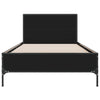 Schwarzes Bettgestell Edidia 90x200cm (Holz und Metall)