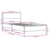 Schwarzes Bettgestell Edidia 90x200cm (Holz und Metall)