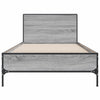 Graues Bettgestell Edidia 90x200cm (Holz und Metall)