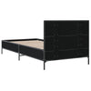 Schwarzes Bettgestell Edidia 100x200cm (Holz und Metall)