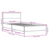 Schwarzes Bettgestell Edidia 100x200cm (Holz und Metall)