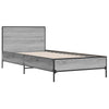 Graues Bettgestell Edidia 100x200cm (Holz und Metall)
