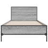 Graues Bettgestell Edidia 100x200cm (Holz und Metall)