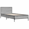 Bettgestell Edidia Grau 75x190cm (Holz und Metall)
