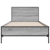 Bettgestell Edidia Grau 75x190cm (Holz und Metall)