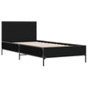 Schwarzes Bettgestell Edidia 90x190cm (Holz und Metall)